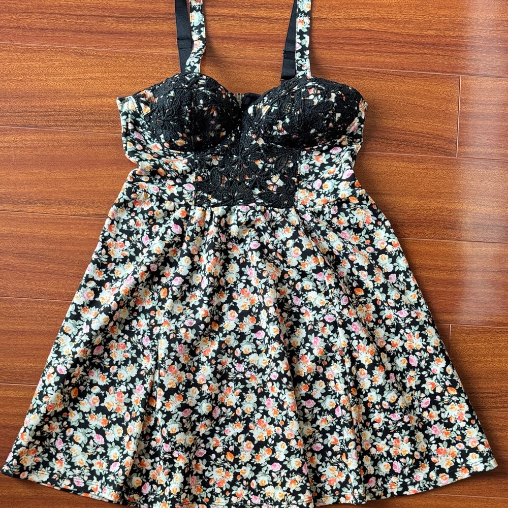 Jessica Simpson Black Floral Mini Dress